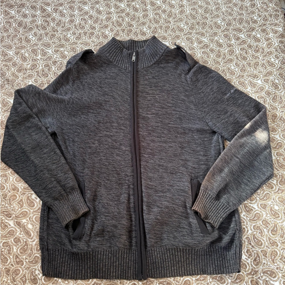 DKNY Men's Dark Gray Zip-Up Sweater